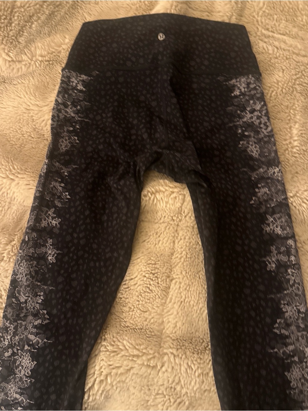 lululemon athletica Black Floral-Accent Kids Leggings